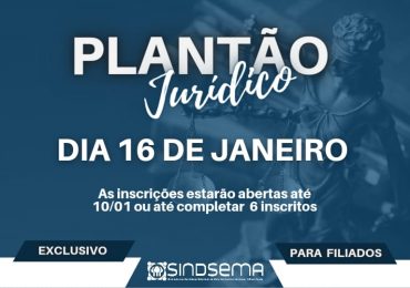 Primeiro plantão jurídico de 2023 será dia 16 de janeiro